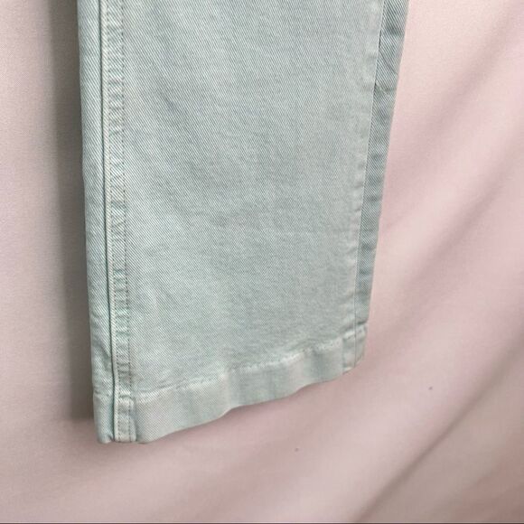 PAIGE Colette Crop Flare High Rise Slim Jeans in seafoam green Brand New size 24 - Picture 5 of 16